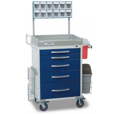 Detecto Scale Medical Cart Detecto® Rescue Series Aluminum 21.3 X 27.8 X 41.8 Inch Blue Drawer 15.6 X 22.4 Inch Drawer - Each - RC33669BLU-L-EA