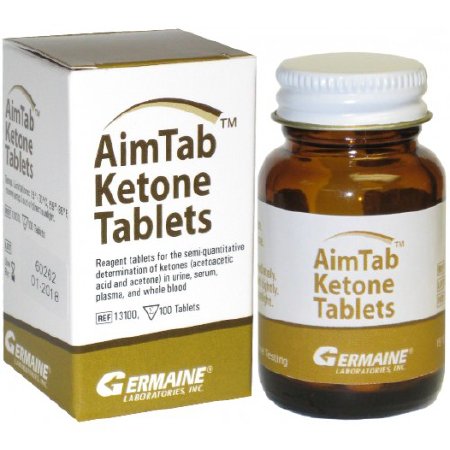 Germaine Laboratories Inc Reagent Tablet AimTab™ Ketone For Detection of Ketones in Urine, Serum, Plasma, and Whole Blood 100 per Bottle - BT/1 - 13100-BT