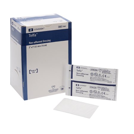 Cardinal Non-Adherent Dressing Telfa™ Ouchless 2 X 3 Inch Sterile Rectangle - CT/100 - 1961-CT