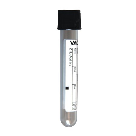 Greiner Bio-One VACUETTE® Z No Additive Venous Blood Collection Tube Plain 13 X 75 mm 2 mL Black Pull Cap Polyethylene Terephthalate (PET) Tube - Box of 50 - 454318-BX