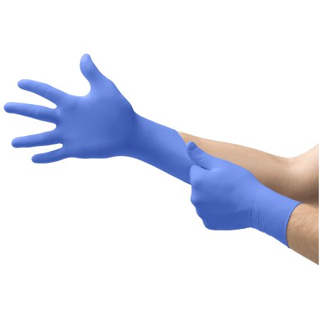 Microflex Medical Exam Glove Performance Series Nitrile Small NonSterile Nitrile Standard Cuff Length Textured Fingertips Blue Chemo Tested - Case of 2000 - PN-290-S-CS