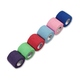 Dynarex Cohesive Bandage Sensi-Wrap 2 Inch X 5 Yard Self-Adherent Closure Red / Green / Purple / Dark Blue / Pink / Light Blue NonSterile Standard Compression - Each - 3216-EA