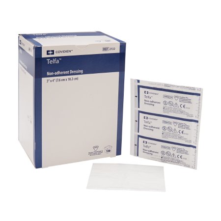 Cardinal Non-Adherent Dressing Telfa™ Ouchless 3 X 4 Inch Sterile Rectangle - Each - 2132--EA