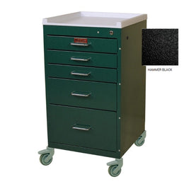 Harloff Anesthesia Cart Mini Line 18 X 18 X 34.4 Inch Hammertone Black (3)-3 Inch, (1)-6 Inch, (1)-9 Inch Drawer Configuration, 12.6 X 16.75 Inch Internal Drawer - Each - 3145K-EA