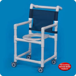 IPU Shower Chair Original Fixed Arms PVC Frame Mesh Backrest 300 lbs. Weight Capacity - Each - SC9100-EA