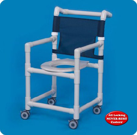 IPU Shower Chair Original Fixed Arms PVC Frame Mesh Backrest 17-1/4 Inch Seat Width 300 lbs. Weight Capacity - Each - SC9200-EA