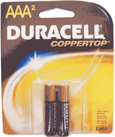 Procter & Gamble Alkaline Battery Duracell® Coppertop® AAA Cell 1.5V Disposable 2 Pack - Pack of 2 - 04133322401-PK