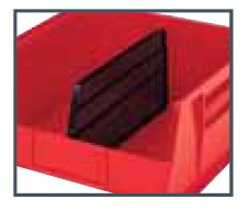 Akro-Mils Bin Divider AkroBins® 14-3/16 Inch Black Polypropylene - Pack of 6 - 40260-PK