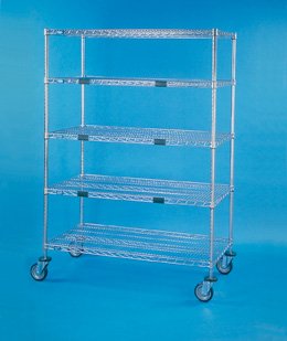 Alimed Utility Cart Nexel® Chrome Plated 24 X 60 X 69 Inch Silver - Each - 930607-EA