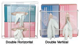 Alimed Glove Box Holder Horizontal Mounted 2-Box Capacity White 3-1/2 X 8 X 11 Inch Coated Wire - Each - 2970012377-EA