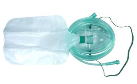 Amsino International NonRebreather Oxygen Mask AMSure® Elongated Style Pediatric Adjustable Head Strap / Nose Clip - Case of 50 - AS75020-CS