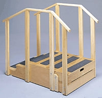 Bailey Training Stairs with Bus Step 3 Steps and 2 Steps 30 X 40 X 55 Inch / 24 X 30 Inch Platform Black / Natural - Each - 809-EA