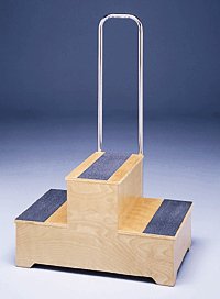 Bailey Step Stool with Handrail 3 Steps Wood Frame - Each - 756-EA