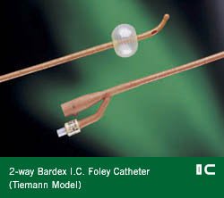 Bard Foley Catheter Bardex® I.C. 2-Way Coude Tip 5 cc Balloon 18 Fr. Silver Hydrogel Coated Latex - Each - 0168SI18-EA