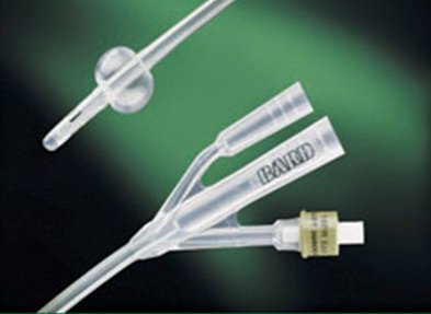 Bard Foley Catheter Lubri-Sil® I.C. 3-Way Standard Tip 30 cc Balloon 20 Fr. Antimicrobial Hydrogel Coated Silicone - Case of 12 - 73020SI-CS