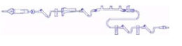 Baxter Primary IV Administration Set Continu-Flo® Gravity 7 Ports 10 Drops / mL Drip Rate Without Filter 89 Inch / 41 Inch Tubing - Case of 48 - 2C6931-CS