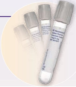 BD BD Vacutainer® Venous Blood Collection Tube Glucose Determination Sodium Fluoride / Potassium Oxalate Additive 16 X 100 mm 10 mL Gray Conventional Closure Glass Tube - Case of 1000 - 367001-CS