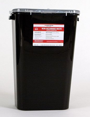 Bemis Healthcare RCRA Waste Container Bemis™ Sentinel Black Base 15-7/8 H X 16-1/2 L X 11-13/16 W Inch 11 Gallon - Case of 6 - 5011 070-CS