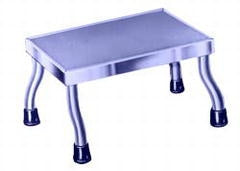 Blickman Step Stool with Handrail Kent MRI 1 Step Stainless Steel Frame 8 Inch Step Height - Each - 1017761100-EA