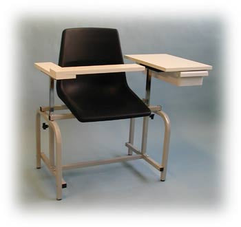 Brandt Industries Blood Drawing Chair with Drawer Double Adjustable Armrests / Interchangeable Neutral Gray - Each - 20700-EA