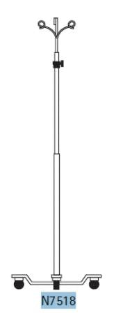 B. Braun IV Stand 2-Hook 5 Legs - Each - N7518-EA