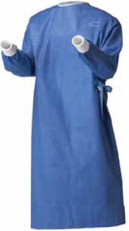 Cardinal Non-Reinforced Surgical Gown RoyalSilk™ Large Blue Sterile AAMI Level 3 Disposable - Case of 20 - 9518-CS