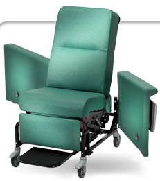 Champion Manufacturing Standard Transport Manual Recliner 85 Series Natural Vinyl 5 Inch Casters - Each - 858T09-TS7C-EA