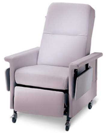 Champion Manufacturing Standard Transport Manual Recliner 59 Series Natural Vinyl 3 Inch Casters - Each - 596T09-TF7C-EA