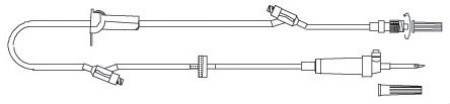 Advanced Medical Systems Primary IV Administration Set Vygon Gravity 2 Ports Without Filter 105 Inch Tubing - Case of 50 - AMS105-1-CS