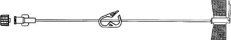 Advanced Medical Systems Huber Infusion Set 22 Gauge 3/4 Inch 10 Inch Tubing Without Port - Case of 12 - MBS-2234-CS