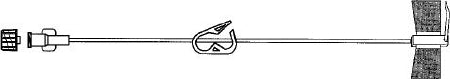 Advanced Medical Systems Huber Infusion Set 22 Gauge 1 Inch 10 Inch Tubing Without Port - Case of 12 - MBS-2210-CS