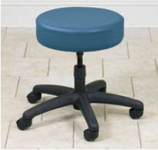Clinton Industries Exam Stool Standard Series Backrest Pneumatic Height Adjustment (5) 2.5 Inch Dual Wheel Casters Black - Each - 2135-21-26-3BK-EA