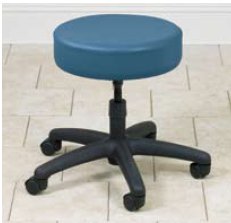 Clinton Industries Exam Stool Standard Series Backless Spin Lift Height Adjustment 5 Casters Slate Blue - Each - 2130-SB-EA