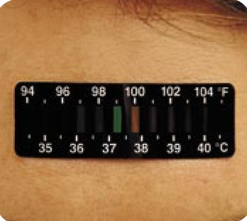 DeRoyal Single Patient Skin Thermometer LCD Sensostrip™ 92 to 104 Â°F Line Indicator Display - Case of 100 - 81-010000-CS