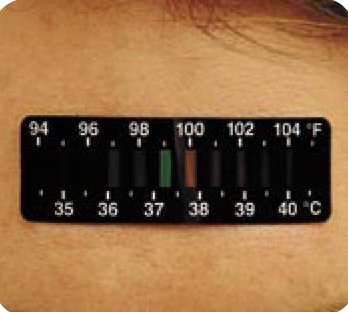 DeRoyal Single Patient Skin Thermometer LCD Sensostrip™ 92 to 104 °F Line Indicator Display - Case of 100 - 81-010001-CS