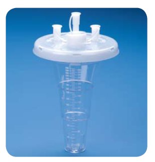 DeRoyal Rigid Suction Canister 300 mL Float Valve Shut-Off Lid - Case of 48 - 71-7101-CS