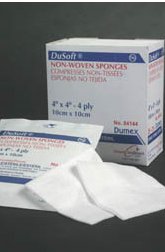 Gentell Nonwoven Sponge Dusoft 3 X 3 Inch 2 per Pack Sterile 4-Ply Square - Case of 1200 - 84133-CS