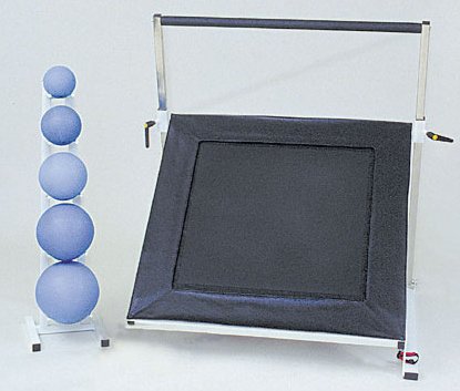 Fabrication Enterprises Medicine Ball and Rebounder 5 Piece Set and Storage Rack CanDo® 2 lbs. / 4 lbs. / 7 lbs. / 11 lbs. / 15 lbs. - ST/1 - 10-3131-ST