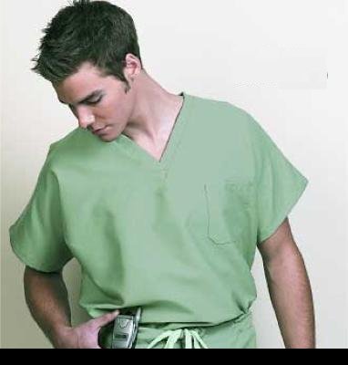 Fashion Seal Uniforms Scrub Shirt 2X-Large Navy Blue 1 Pocket Extra Long Cap Sleeve Unisex - Each - 78744-2XL-EA