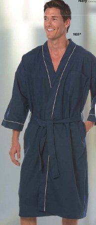 Fashion Seal Uniforms Patient Robe Male X-Large Navy - Each - 1833 XL-EA