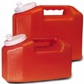 Fisher Scientific 24 Hour Urine Specimen Collection Container Urisafe® 4-1/2 X 6-1/3 X 9-5/8 Inch 3,000 mL (101 oz.) Screw Cap Unprinted NonSterile - Case of 40 - 14375116-CS