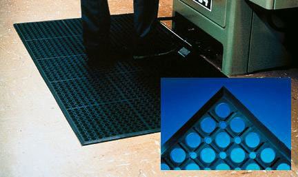 Fisher Scientific Anti-Fatigue Floor Mat WorkRite 3 X 5 Foot Black Rubber - Each - 17986121-EA