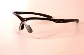 Fisher Scientific Safety Glasses Fisherbrand™ Racer Series Clear Tint Polycarbonate Lens Black Frame Over Ear One Size Fits Most - Pack of 12 - 190421000-PK