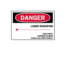 Fisher Scientific Door Sign Caution Danger: Laser Radiation Avoid Direct Exposure To Beam Class 111B Laser Product, With Pictogram - Each - 19807285-EA