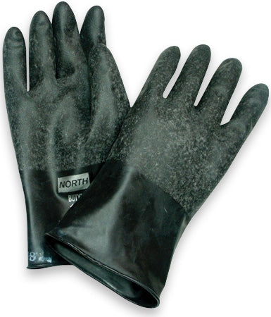 Fisher Scientific Utility Glove North™ Size 8 Butyl Rubber Black 11 Inch Beaded Cuff NonSterile - Pair - 113949B-PR