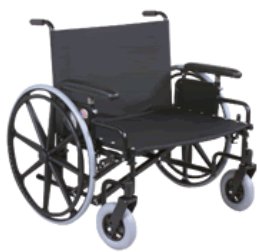 Graham-Field Bariatric Wheelchair Regency XL 2000 Heavy Duty Dual Axle Full Length Arm Swing-Away Elevating Legrest Black Upholstery 34 Inch Seat Width Adult 700 lbs. Weight Capacity - Each - 67342250-EA