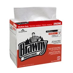 Georgia Pacific Task Wipe Brawny Industrial® Medium Duty White NonSterile Airlaid Bonded Cellulose 9-1/4 X 16-1/2 Inch Reusable - Case of 10 - 29290/03-CS