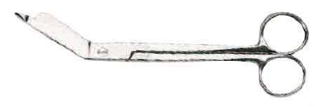 Graham-Field Bandage Scissors Grafco® Lister 4-1/2 Inch Length Surgical Grade Stainless Steel NonSterile Finger Ring Handle Angled Blunt Tip / Blunt Tip - Each - 2607-EA