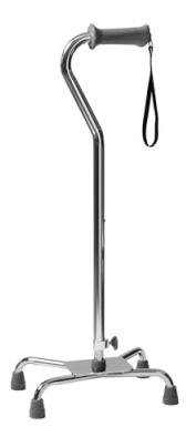 Graham-Field Large Base Quad Cane Lumex® Silver Collection Low Profile with Ortho-Ease® Grip Steel 30 to 39 Inch Height Silver - Case of 4 - 6120A-CS