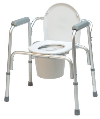 Graham-Field 3-in-1 Commode Chair Lumex® Padded Fixed Arms Aluminum Frame Back Bar 13-1/2 Inch Seat Width 300 lbs. Weight Capacity - Case of 4 - 2195A-4-CS